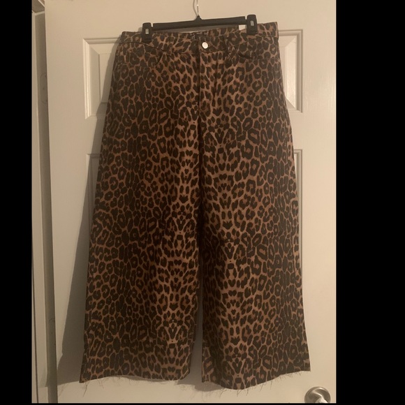 Zara Denim - Leopard Denim Culottes
